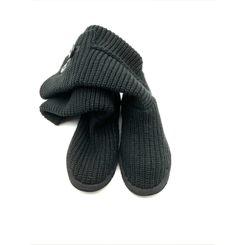 Ugg Black Classic Cardy Sock Boots 5819 Size 8 - Picture 3 of 8